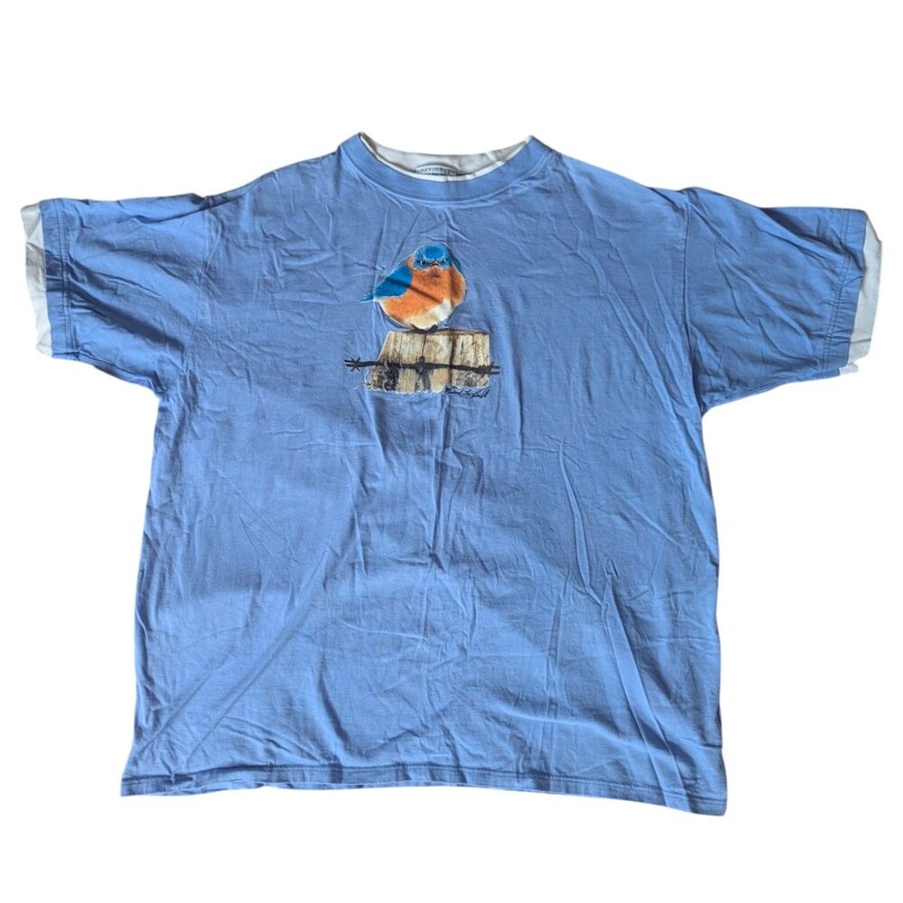 Vintage National Wildlife Federation Bluebird Shirt Size 2XL 100% Cotton USA